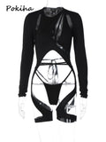 znbbw Sexy Bandage Cut Out Playsuits For Women Club Fashion Outfits Women Costumes Rompers One-Pieces Jumpsuit Overalls 912
