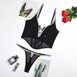 Znbbw Rhinestone Lingerie Deep-V Sissy Delicate Underwear Luxury Push Up Set Women 2 Piece Back Strap Sexy Outfits Intimate