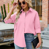 Znbbw Fashion Cotton Blouses Women Casual Loose Long Sleeve White Shirt Woman Button Up Solid Lady Office Tops Blusas 24911