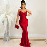 znbbw Lace Up Women Solid Satin Maxi Dress Backless Bodycon Sexy Streetwear Party Elegant Festival Evening Summer Long Dress