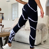 Znbbw Tie Dye Leggings Women Sexy Fitness Gym Legging Push up High waist Leggings Sport Pants