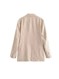 Znbbw TRAF 2023 Woman 2 Pieces Sets Blazer Suit Coat Tops + Asymmetrical Wide Pleated Mini Skirt Spring Causal Sets