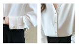 Znbbw Sleeve White Blouse Shirt Blouse Women Blusas Mujer De Moda 2023 Turn Down Collar Office Lady Blouse Tops Women Blusa E197