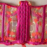 Znbbw Pink Women's Corsets Floral Bustier Luxury Lace Underbust Shapewear Wedding Belts Sheer Sexy Lingerie Short Corset