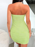 Znbbw Strapless Backless Sexy Mini Dress For Women Robe Summer New Sleeveless Bodycon Beach Holiday Club Party Dress Vestido