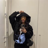 Znbbw Kawaii Graffiti Girly Print Anime Hoodie Men's Women's Korean Style Fashion Casual Street Hip Hop Gothic Sweatshirt 912