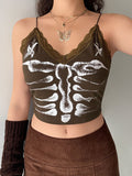 Znbbw Women's T-Shirt Deep Butterfly Vintage Corset 2023 Summer Fashion Casual Women's Top Korean Gothic Sexy Halter Cropped Top