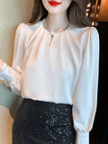 Znbbw Sleeve O-Neck Blouse Women Blusas Mujer De Moda 2023 Casual Chiffon White Blouse Shirt Women Tops Blouses Shirts Blusa G171