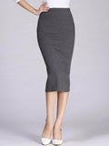Znbbw Winter Bodycon Skirt Women Stretchable Split Skirt Mid Calf Slim Pencil Skirts For Women Female Knit Skirt