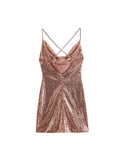 Znbbw Summer Women Black Friday Sexy Dress Sleeveless Sequin Dress Party Night Club Dress Metal Diamond Chain Sling Clothing