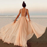 znbbw Women Fashion Pleated Hem Long Dress Elegant Gorgeous Backless Ladies Evening Dress Female Summer Halter Mesh A-Line Maxi Dress