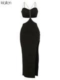 Znbbw Fashion Sexy Elegant Strap Maxi Dresses Women Solid Slim Stretch Streetwear Party Holiday Vacation Diamond Long Dress