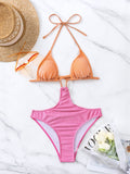 Znbbw Sexy Women One Piece Swimsuit Female Swimwear High Waist Thong Micro Patchwork Monokini Swimming Suit Beach Bathing Suit