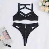 Znbbw Sexy Open Lingerie Halloween Cutting Underwear Halter Bra Thongd Uncensored 2-Piece Intimate Woman Sensual Exotic Sets