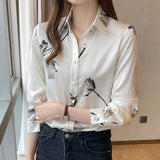 Znbbw Blouses Femme Long Sleeve Blouse Women Blusas Mujer De Moda 2023 Turn Down Collar Print Chiffon Blouse Shirt Tops E677