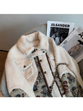 znbbw Winter Women Lamb Wool Coats Japanese Kawaii Harajuku Style Thickened Bear Printing Casual Oversized Female Coats
