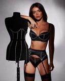 Znbbw Rhinestone Lingerie Luxury Intimate Underwear 3-Piece Seamless Bra Kit Push Up Glitter Bilizna Set Sexy Delicate Outfit