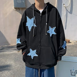 Znbbw Men's Hoodies Sweatshirt Women's Oversized Sweatshirts with zipper Harajuku Casual Style Y2k Star Coat Streetwear Hip Hop Jacket