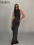 Znbbw Hooded Dress Women See Through Sleeveless Party Evening Long Dresses Slim Ruched Prom Birthday Club Bodycon Vestido