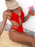 Znbbw Women One Piece Swimsuit Push Up Female Swimwear Swimming Suit Bandage High Cut Bathing Suit Monokini BeachwearBodysuit