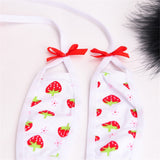 Znbbw Sexy printing Strawberry Bow String Hollow Open back lovely girl swimwear women one piece swimsuit women monokini