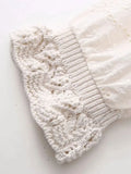 Znbbw TRAF Fashion Women Embroidery Knitted Sweater 2023 Patchwork Long Sleeve O-neck Pullover Simple Vintage Causal Sweet Top
