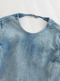 Znbbw TRAF 2023 Women Tops Fashion New Bowtie Denim Backless Casual Sexy Sleeveless Tops Woman Female Top