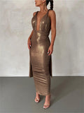 znbbw Spring Sexy Solid Cami Backless Bandage Bodycon Maxi Dresses Club Outfit For Women 2023 Party Long Dress Women Clothing