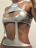 znbbw Spring Sexy Sliver Cami Backless Crop Top Club Outfit For Women 2023 Hollow Out Tank Top Female Casual Slim Camisole