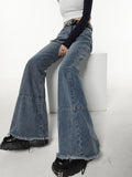 znbbw Fashion Street Style Wide Leg Jean Female Vintage Blue Women Jeans Flare Pants Straight Baggy DenimTrouser Spring 2023