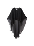 Znbbw TRAF Women 2023 New Chic Fashion Tulle Net Long Cloak Coat Dress Vintage Female Dresses Vestidos Robe Mujer