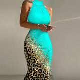 znbbw Women Fashion Slim Patchwork Mesh Maxi Dress 2023 Elegant Glitter Banquet Dress Sexy Turtleneck Bodycon Shiny Ladies Party Dress