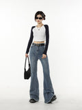 znbbw Fashion Street Style Wide Leg Jean Female Vintage Blue Women Jeans Flare Pants Straight Baggy DenimTrouser Spring 2023