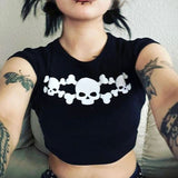 Znbbw Clothes Letter Print 2000S Goth Kawaii Harajuku Fairy Grunge Short Top Women T-shirt Summer Fashion Baby Tee E-girl Crop Top