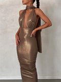 znbbw Spring Sexy Solid Cami Backless Bandage Bodycon Maxi Dresses Club Outfit For Women 2023 Party Long Dress Women Clothing
