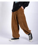 Znbbw Men Pants Casual Retro Harajuku Ins Fashion Trousers New High Street Baggy Wide-leg Pants  All-match Corduroy Unisex Pantalones