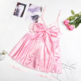 Znbbw Fancy Satin Lingerie Outfit Open Bra Bowknot Set Woman 5 Pieces Garter Dress Intimate Sexy Fine Exotic Sets