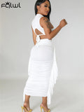 znbbw Summer Sexy Tassel 2 Two Piece Sets Club Outfit For Women 2023 Corset Crop Top And Long Skirt Sets Ruched Skirt Sets