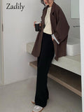 znbbw 2023 Autumn Casual Long Sleeve Blazer Women Korean Style Oversize Ladies Suit Blazers Work Female Clothing Jacket Coat