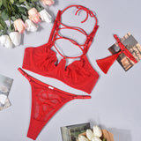 Znbbw Sexy Lingerie Bangdage Bra Brief Set Lace Underwear Women Fancy Tassels Bra Kit Push Up Outfit Seamless Red Exotic Sets