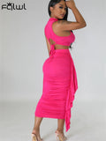znbbw Summer Sexy Tassel 2 Two Piece Sets Club Outfit For Women 2023 Corset Crop Top And Long Skirt Sets Ruched Skirt Sets