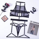 Znbbw Sensual Erotic Lingerie For Full Bandage Transparent Bra Thongs Seamless Sexy Bilizna Set Sheer Lace Fetish Outfits