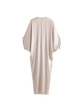 Znbbw TRAF Women Summer Dress 2023 Kink Front Loose Dress V-neck Casual Elegant Women Clothing Dress Robe