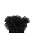 Znbbw TRAF Y2K 3D Organza Patchwork Thin Knitted Women Tanks 2023 Summer Sleeveless Strapless Slim Bustier Female Crop Top