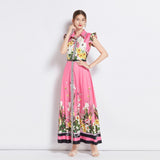 Znbbw Summer Bohemian Maxi Dress Women Clothing Butterfly Sleeve Single Breasted Floral Print Belt Long Robe Vestidos N5077