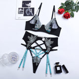 Znbbw Fancy Lingerie Rhinestone Sexy Porn Underwear Women Body Floral Embroidery Intimate Uncensored Luxury Lace Fine Outfits