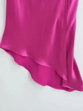 Znbbw Women Elegant Solid Side Irregular Midi Skirt Female Summer Vestidos