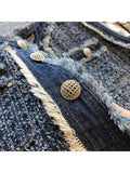 znbbw Summer Korean Style Casual O-neck Sleeveless Denim Vest Women's Fashion Street Style Blue Y2K Loose Single Breasted Coat