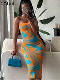 znbbw Orange Boodycon Backless Tube Maxi Dress Summer Outfits For Women 2023 Sexy Knitted Long Dress Vacation Casual Dresses