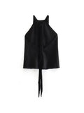 Znbbw TRAF Y2K Tassels Women 2 Piece Sets 2023 Summer Sleeveless Backless Halter Crop Top Female Asymmetric Midi Skirt Suits